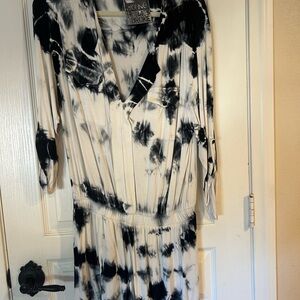 Young Fabulous & Broke Black and White Tie-Dye Jumpsuit